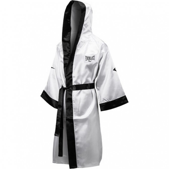 Халат с капюшоном EVERLAST L бело/черный 4387H L WH/BK
