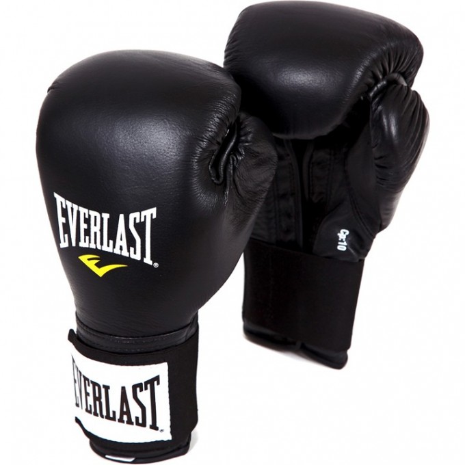 Перчатки тренировочные EVERLAST на липучке 10oz черные 141001U Перчатки тренировочные EVERLAST на липучке 10oz черные 141001U