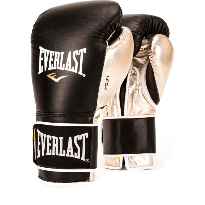 Перчатки тренировочные EVERLAST POWERLOCK 14oz черно/золотые P00000613 Перчатки тренировочные EVERLAST POWERLOCK 14oz черно/золотые P00000613
