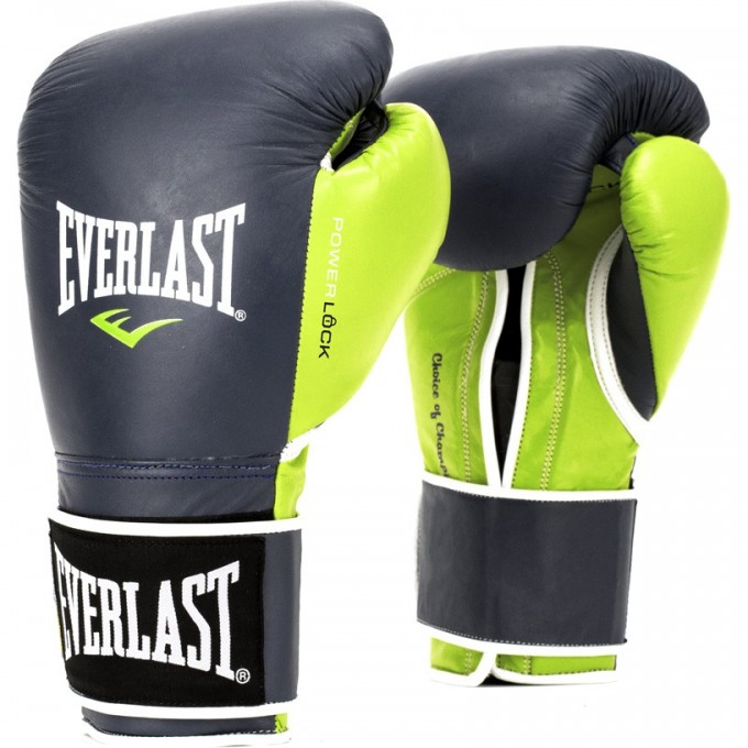 Перчатки тренировочные EVERLAST POWERLOCK 14oz сине/зеленые P00000617 Перчатки тренировочные EVERLAST POWERLOCK 14oz сине/зеленые P00000617
