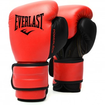 Перчатки тренировочные EVERLAST POWERLOCK PU 2 14oz красные Перчатки тренировочные EVERLAST POWERLOCK PU 2 14oz красные